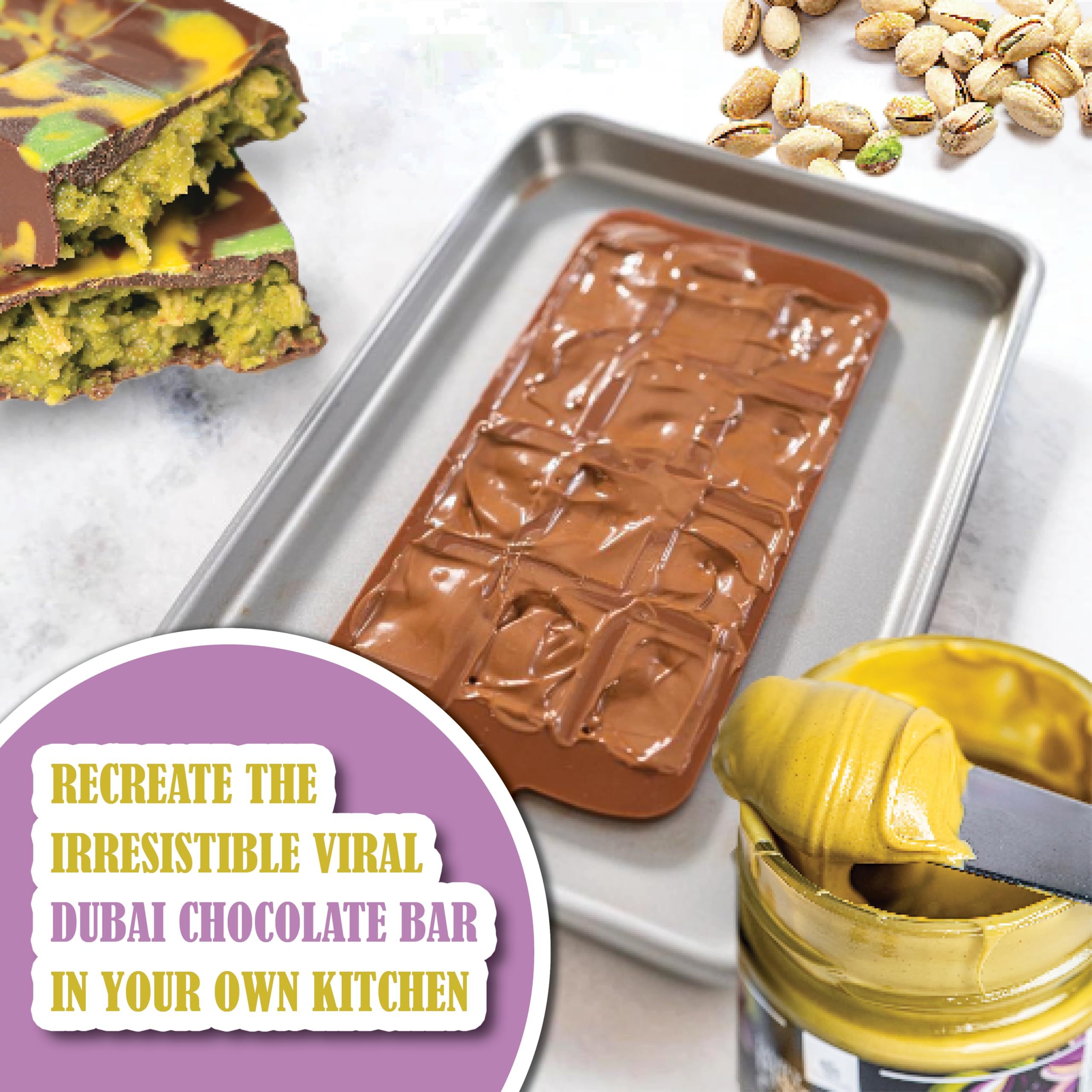 Gourmanity Dairy Pistachio Cream Spread Perfect for Dubai Chocolate Bar Luxury Pistachio Butter Cream For Sweet And Savory — view 3