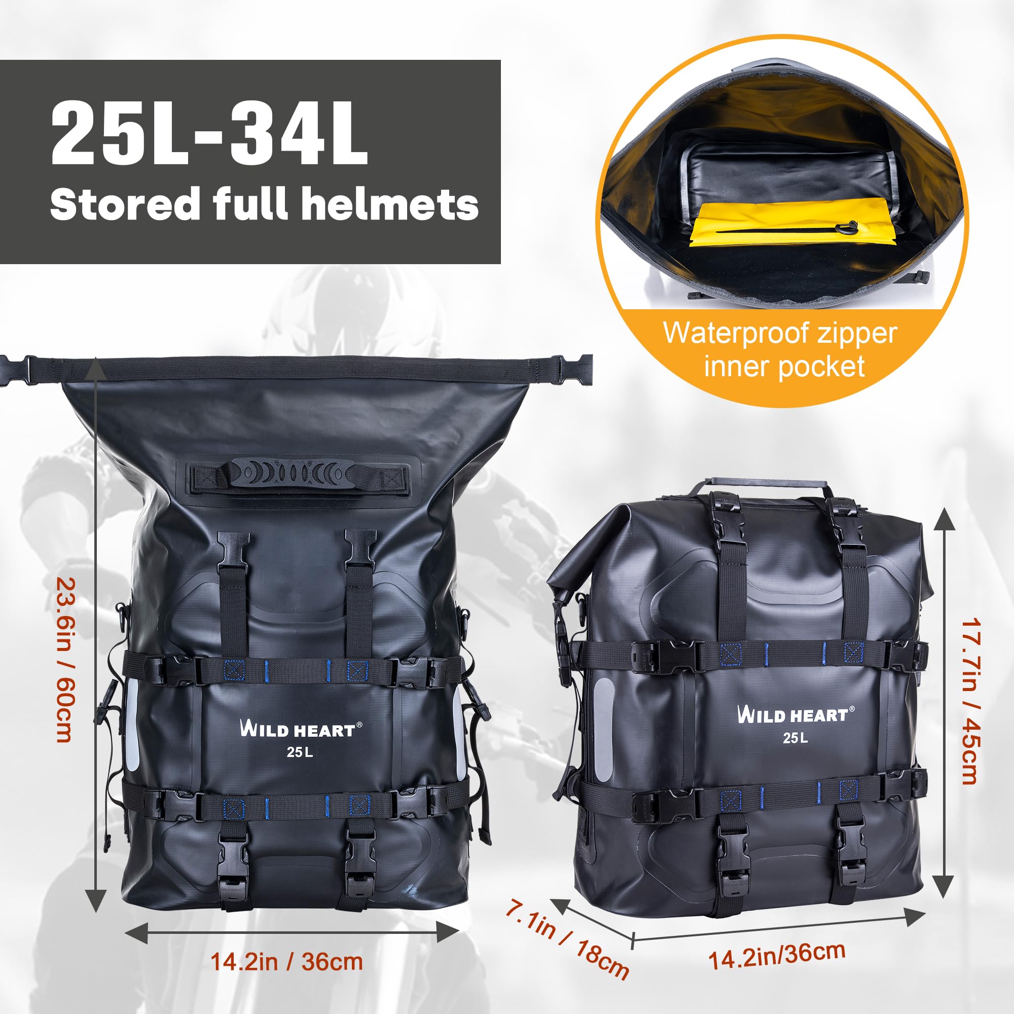 Amazon | WILD HEART バイクエッジバッグ ステンレスハンギング防水