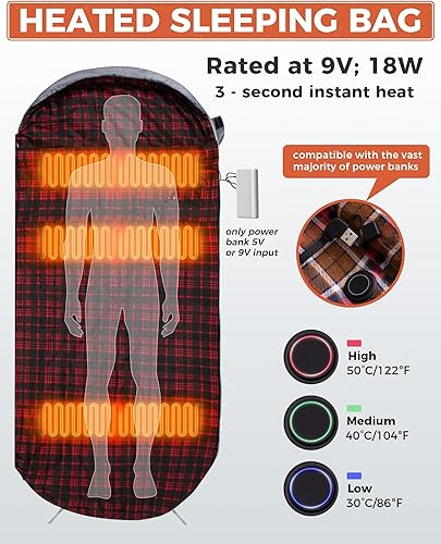 Miniatura 10 de KingCamp Sleeping-Bags Sleeping Bag for Adults, Extra Wide Flannel Sleeping Bag for Camping Backpacking