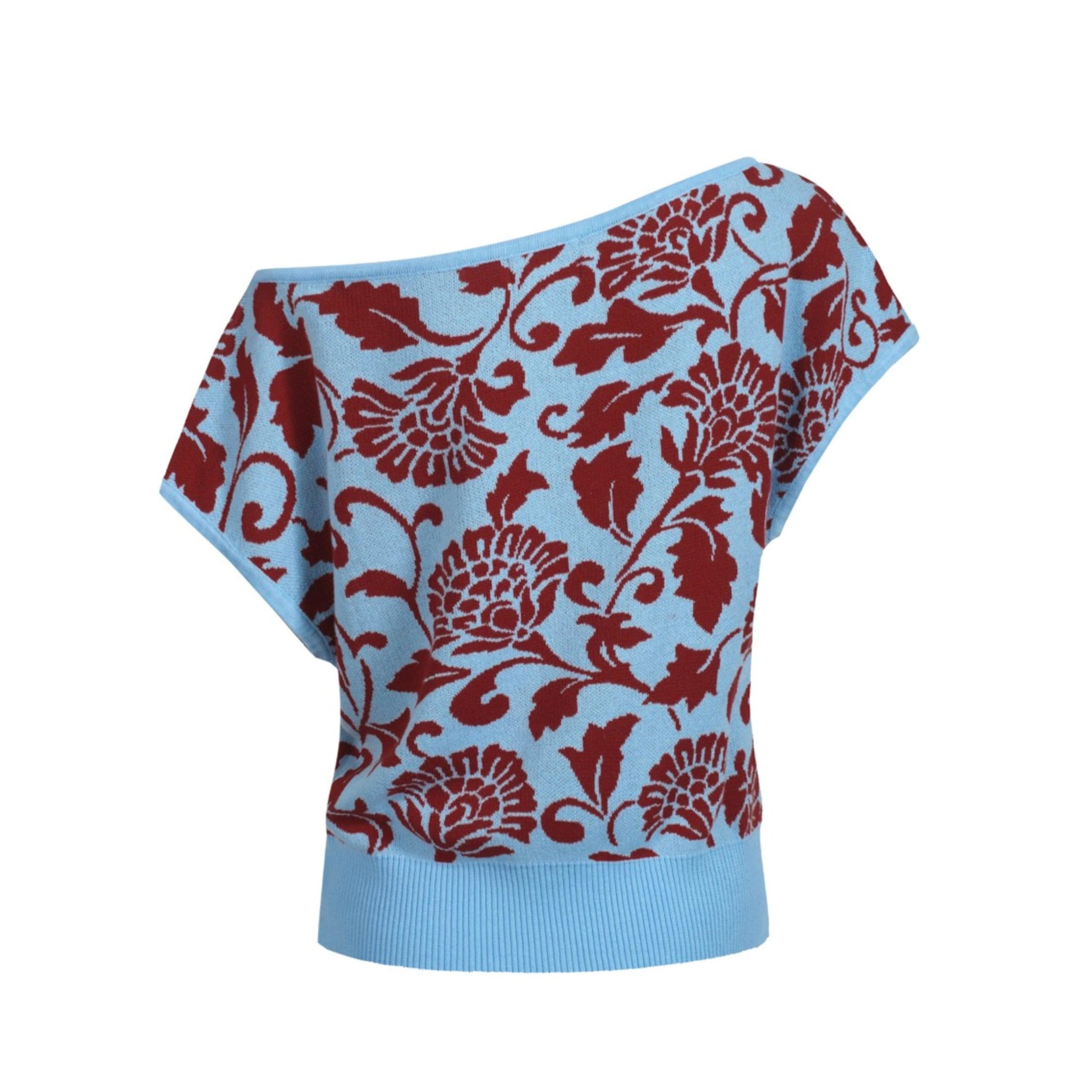 OXKNIT Camiseta de manga corta para mujer de verano, de punto de algodón, color azul