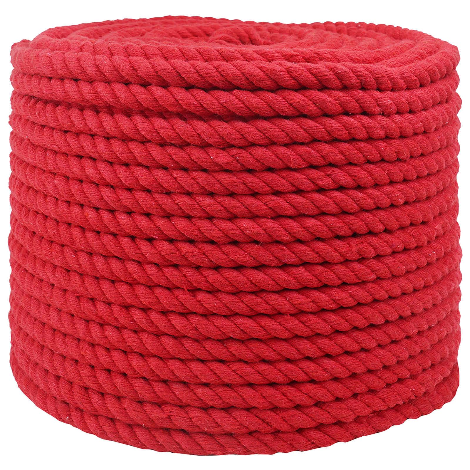 Cuerda de algodón rojo 1,2 x 1,2 x 5000 cm cuerda