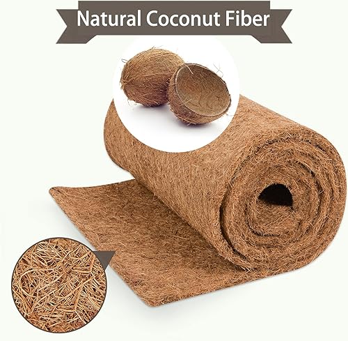 Miniatura 3 de GreatBuddy Rollo de forro de coco 80 x 12 pulgadas tapete de fibra de coco natural grueso y resistente para colgar plantas postes de musgo cestas de