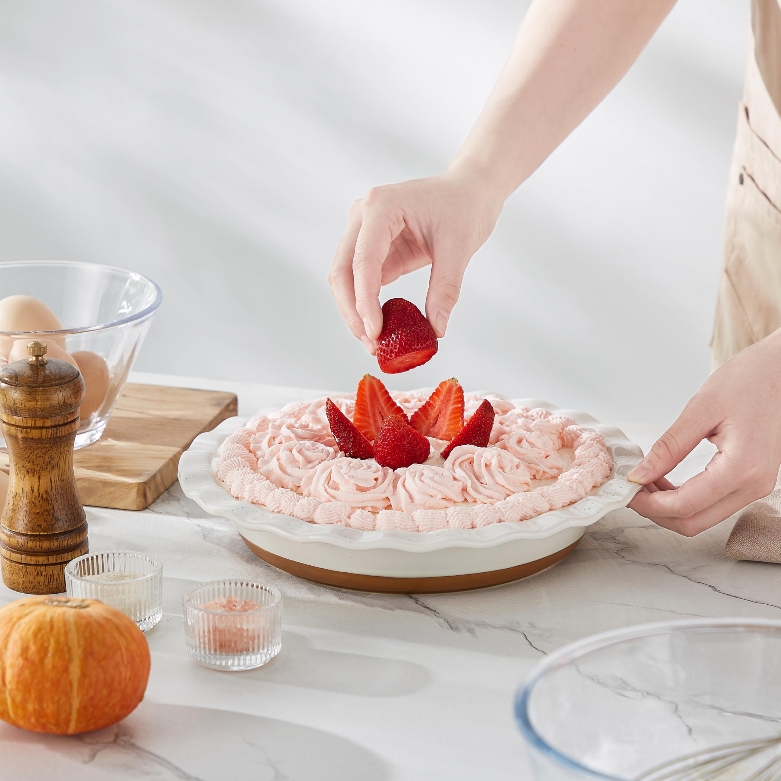 MALACASA Kuchenform aus Keramik, 1er-Set