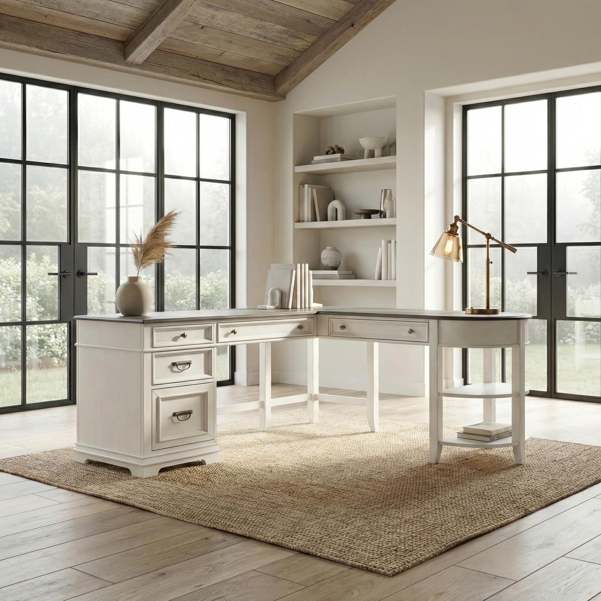 Amazon.com: Liberty Furniture Allyson Park Opt L Shaped Desk Set