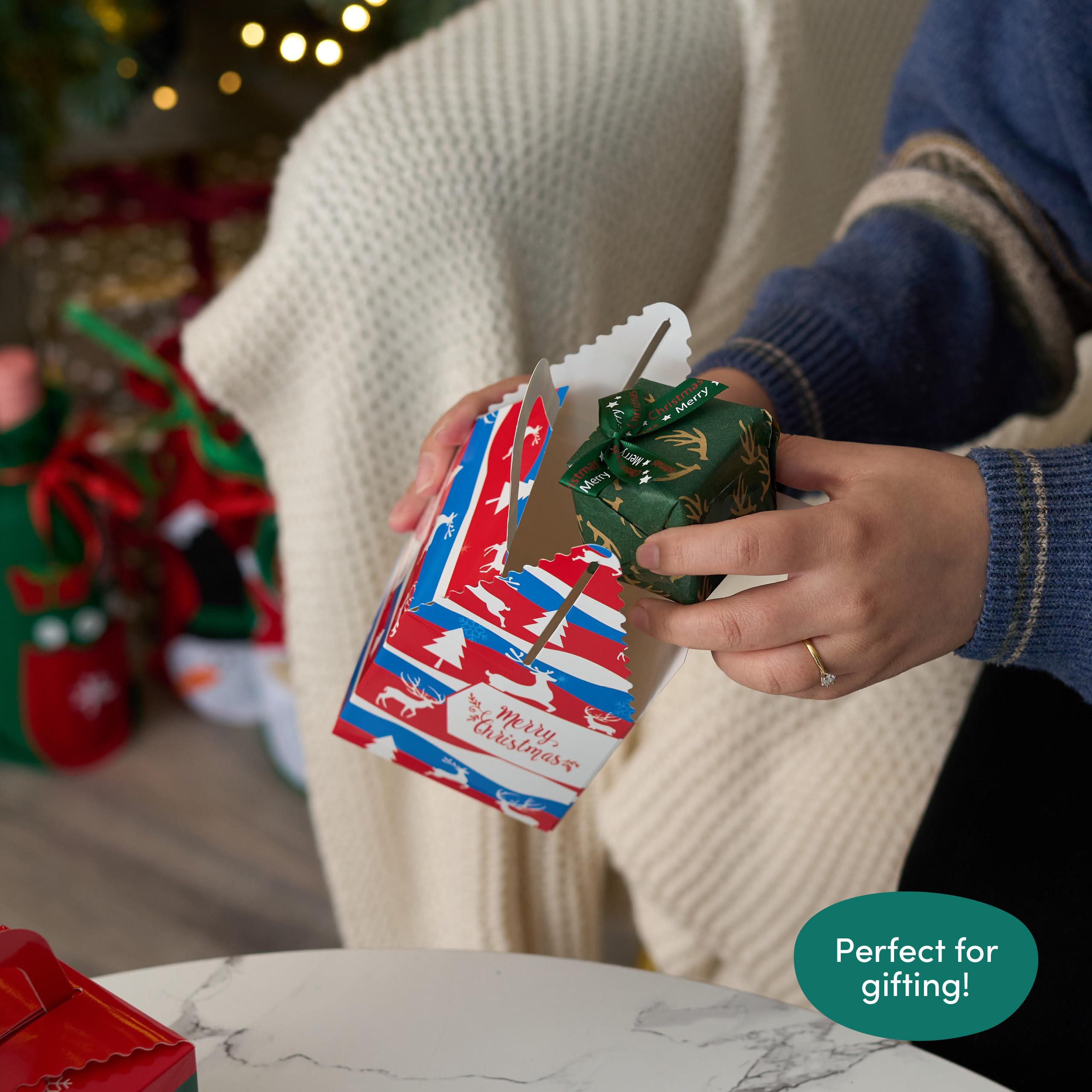 THE TWIDDLERS 30 Sacs Cadeaux de Noël avec Cordon - Emballage Cadeau