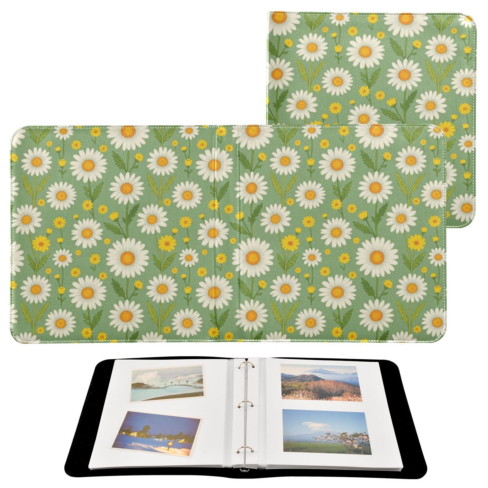 Daisy Green Meadow Album fotograficzny ze skóry PU