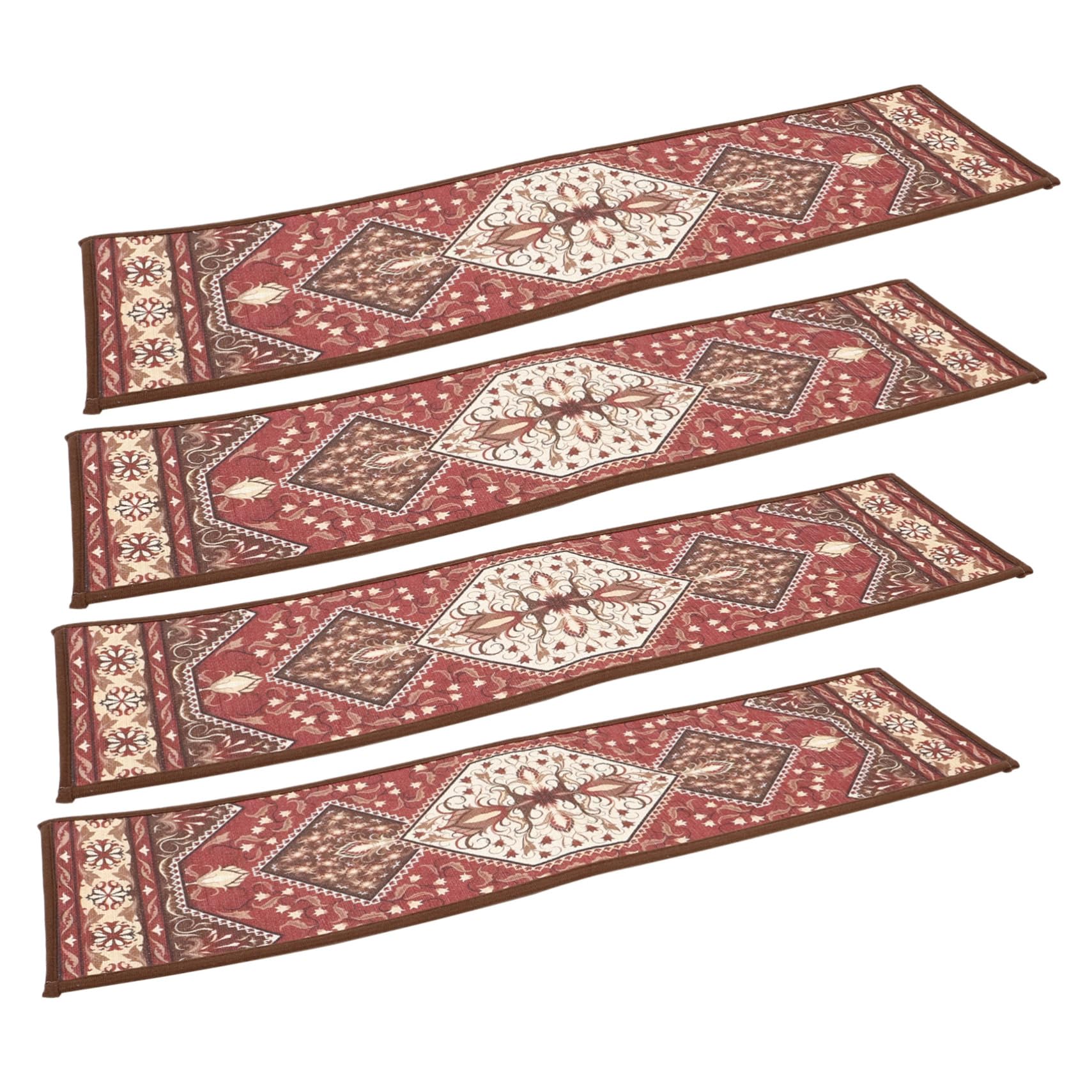 Veemoon Lot de 4 Tapis Antidérapants pour Escaliers en Polyester, Autocollants, du Bruit, pour Escaliers Intérieurs
