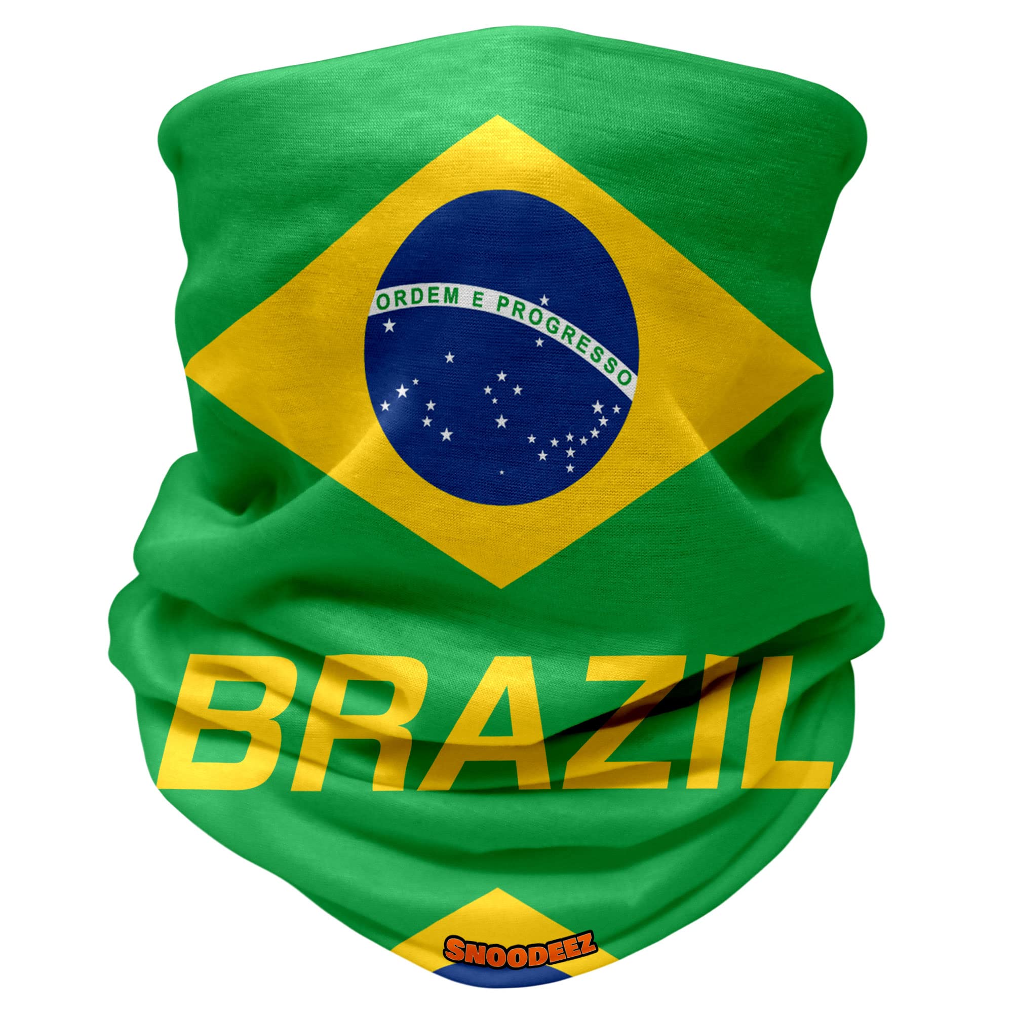 Kids Brazil Football Country Flag Multifunctional Snood Headwear (Green, One Size)