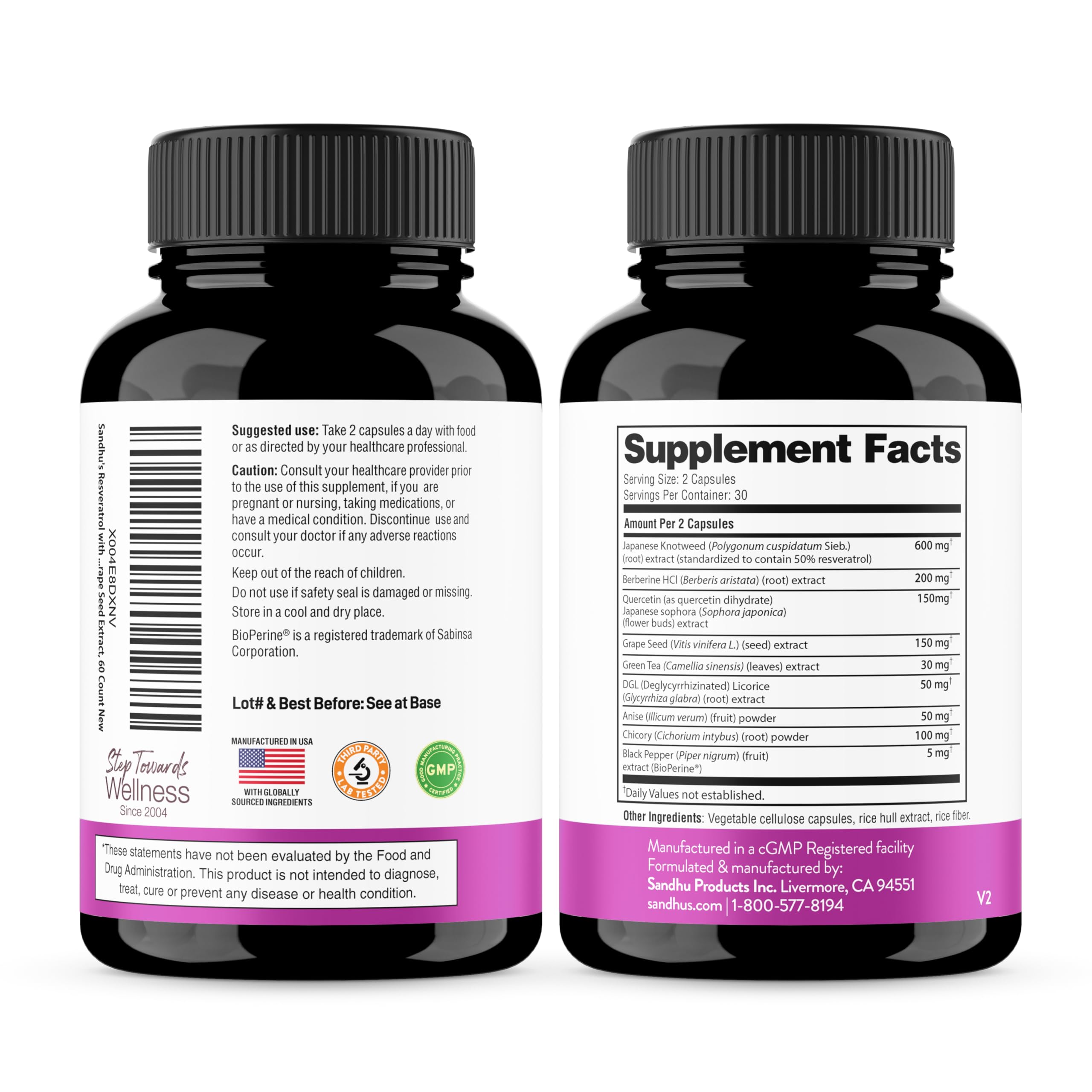 Resveratrol Supplement with Berberine, Gut Health Capsules for Women & Men — Amazon image 4