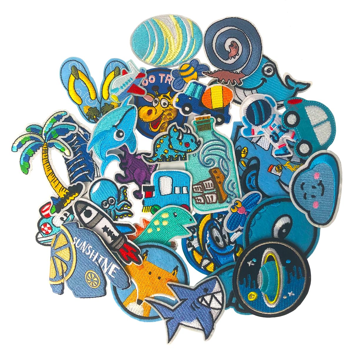 Lot De 24 écussons Brodés à Thermocoller Ou à Repasser Sur Le Thème Des