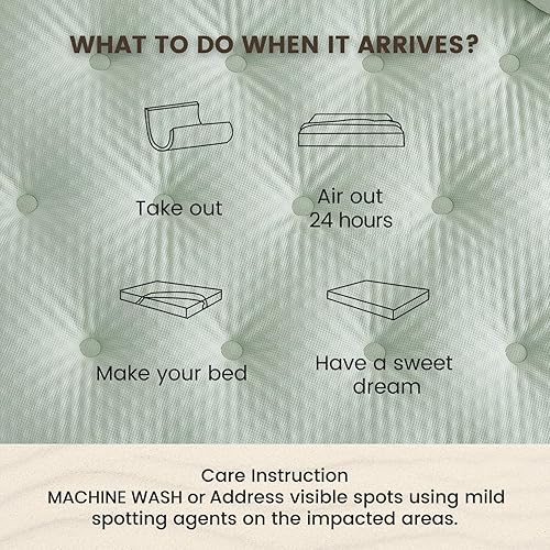 Miniatura 7 de QUIETSEA Protector de colchón reversible de bambú individual XL de espuma viscoelástica cubrecolchón de caja de huevos individual XL funda de