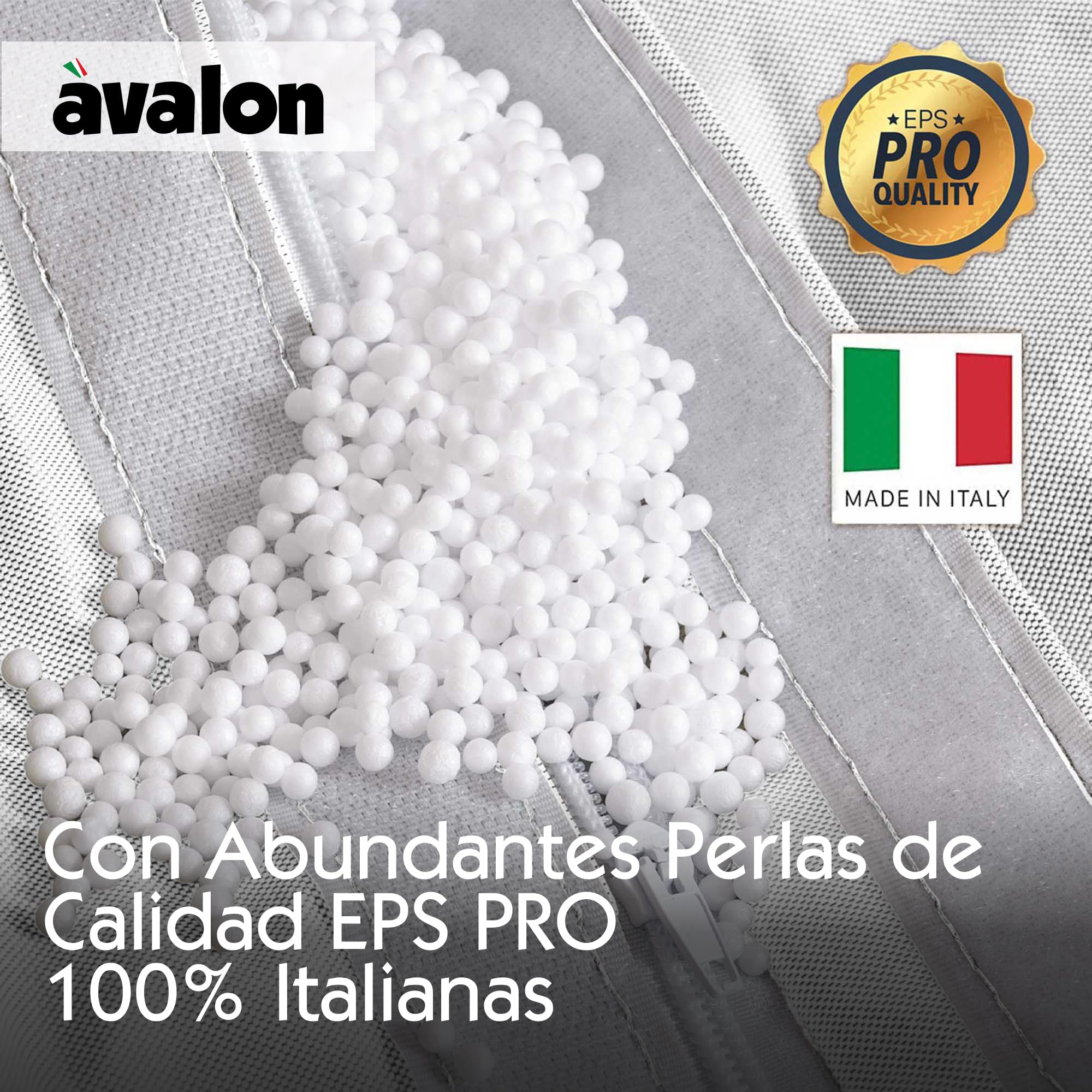 Avalon - Puff Salon Modelo Jive en Tela Técnica Reforzada, Modelos de Puff Pera con Relleno Incluido, Puf Muy Ergonómico y Cómodo, Anti-desgarros e Impermeable, Made in Italy(Grande XL-Blanco)