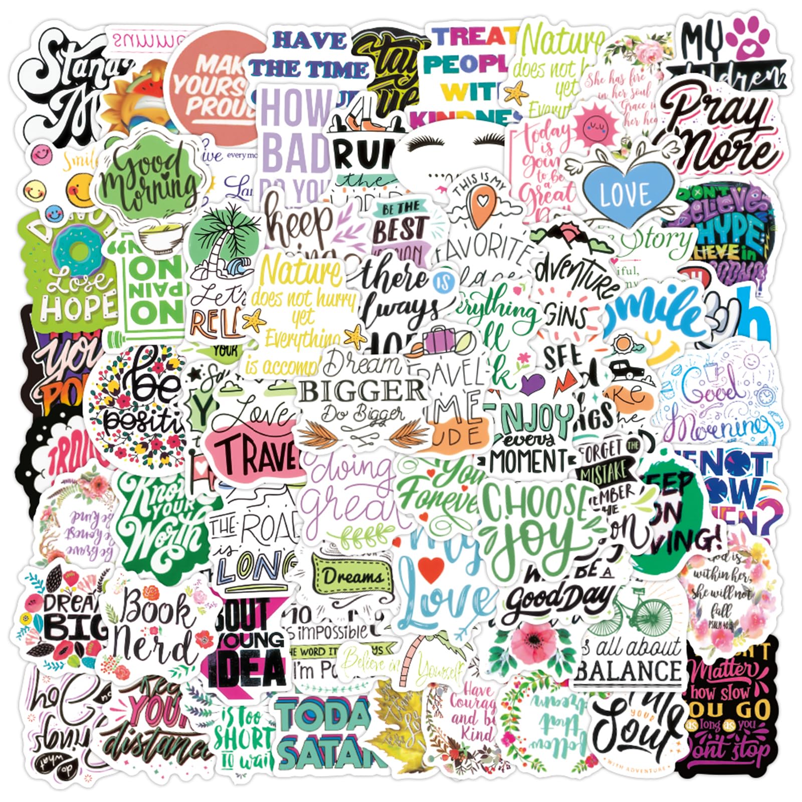 100pcs Inspirational Stickers, Motivational Words Stickers for Girl Teen Adult Water Bottle Positive Quote Vinyl Stickers for Laptop Encouraging
