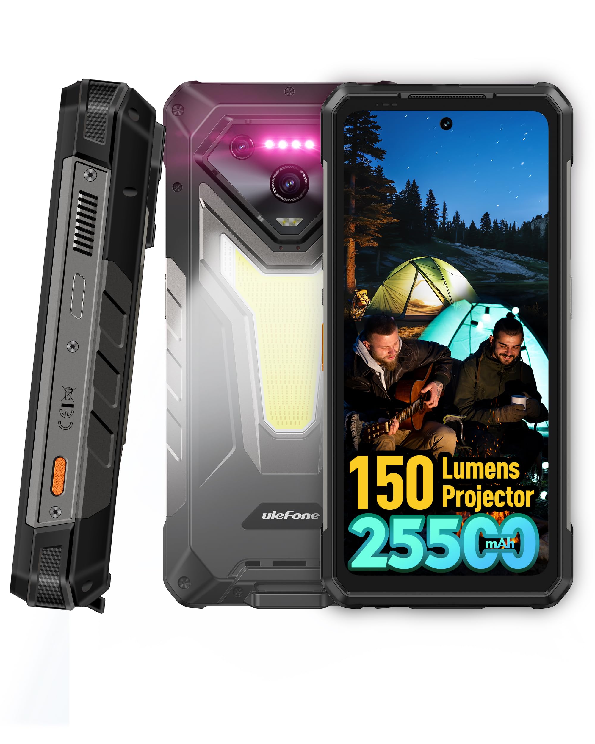 Ulefone Armor 34 Pro 5G Rugged Cell Phone with Projector, 25500mAh