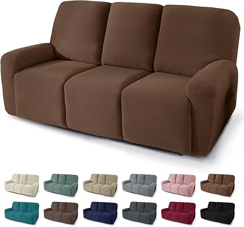 Miniatura 17 de JIVINER 5 Piezas Fundas Elásticas para Sofá Reclinable Funda para Sofá Reclinable con Parte Inferior Elástica Jacquard Ajustada Reclinable Funda