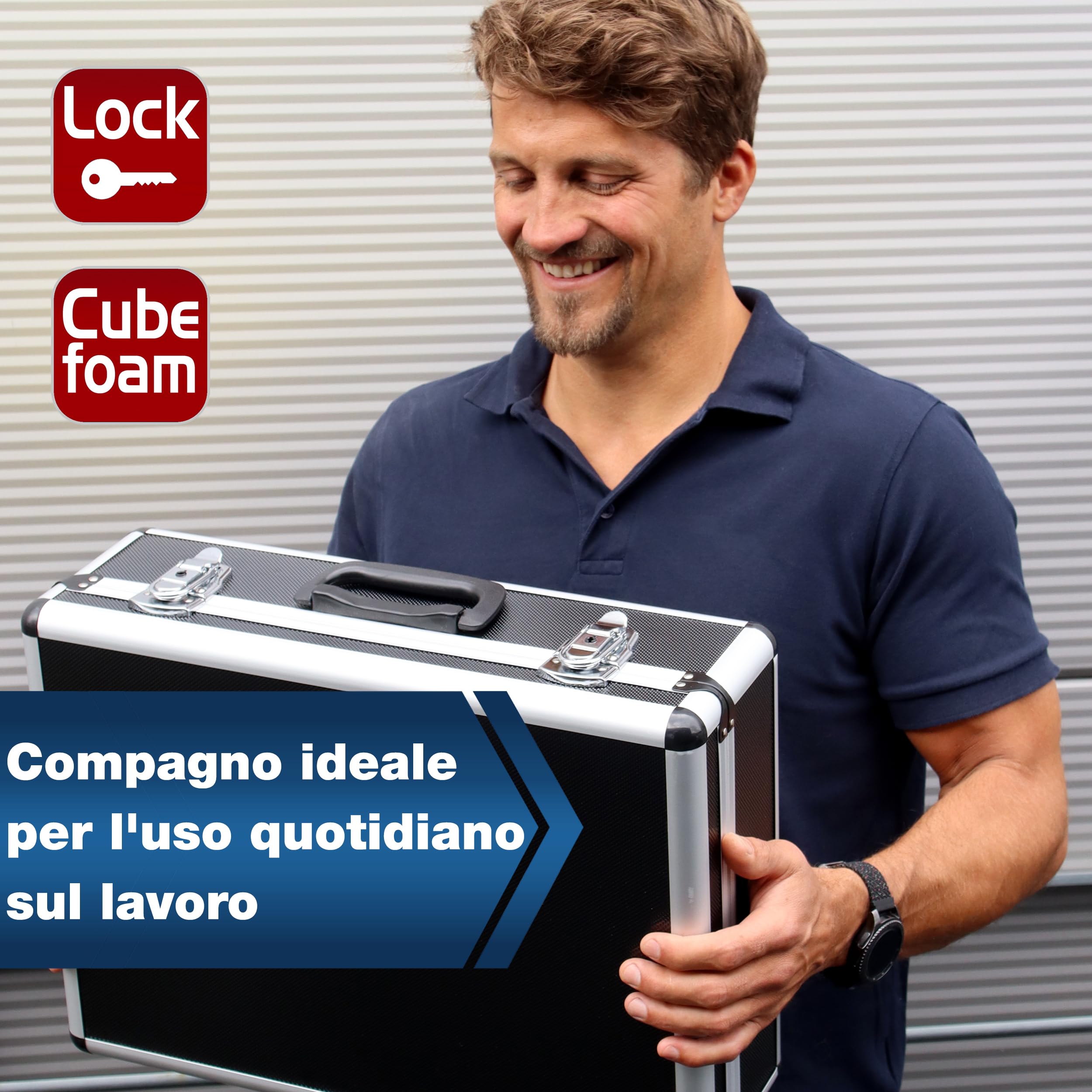PeakTech P 7310 valigetta universale XL, 460 x 330 x 150 mm con imbottitura a dadi in schiuma, 1 pezzo