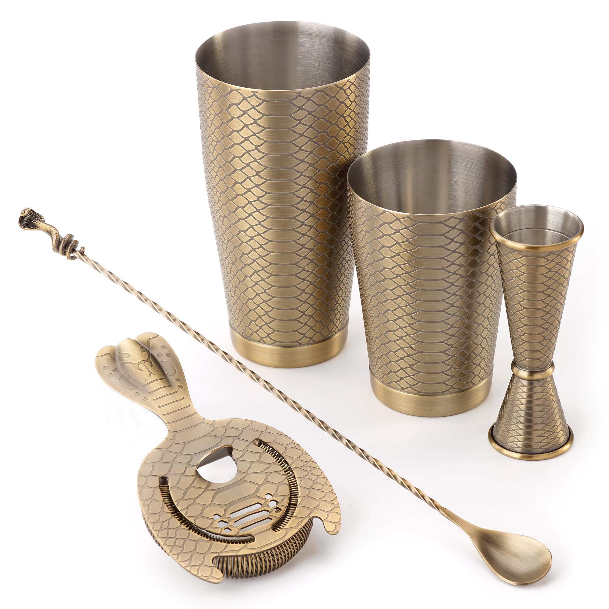 Venym by Barfly Basic 5 Piece Cocktail Set - Antique Brass