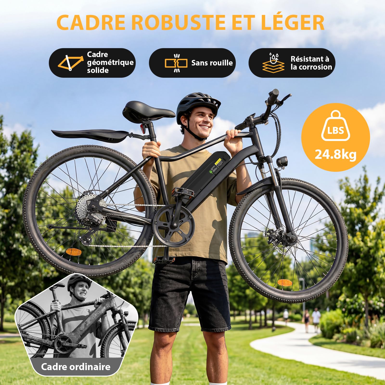 Vélo Électrique Adulte 26", Batterie Amovible 36V 15,6Ah, Autonomie 100 km