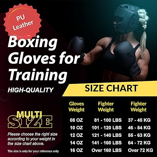 Miniatura 4 de Kruzak Matte Black Boxing Gloves and Pads, Boxing Gloves Training Set for Kickboxing and Muay Thai MMA Training - Boxing Kit for Adults with