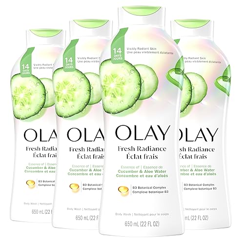 Miniatura 1 de Olay Fresh Outlast Gel de baño con notas de pepino y aloe, 22 onzas líquidas (paquete de 4)