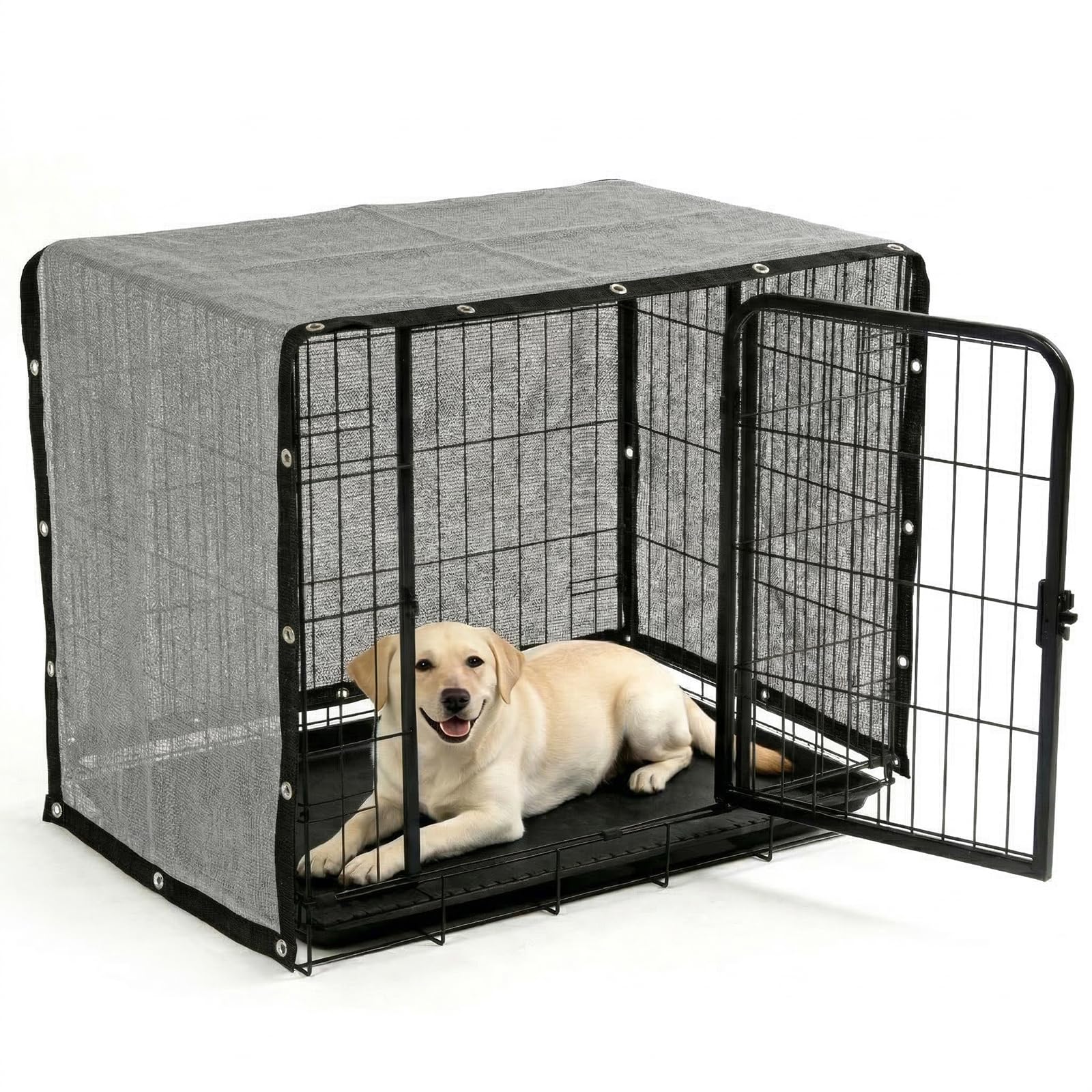 ShadeMart Dog Crate Shade Cover 10' x 13' Grey Breathable Mesh for Playpen