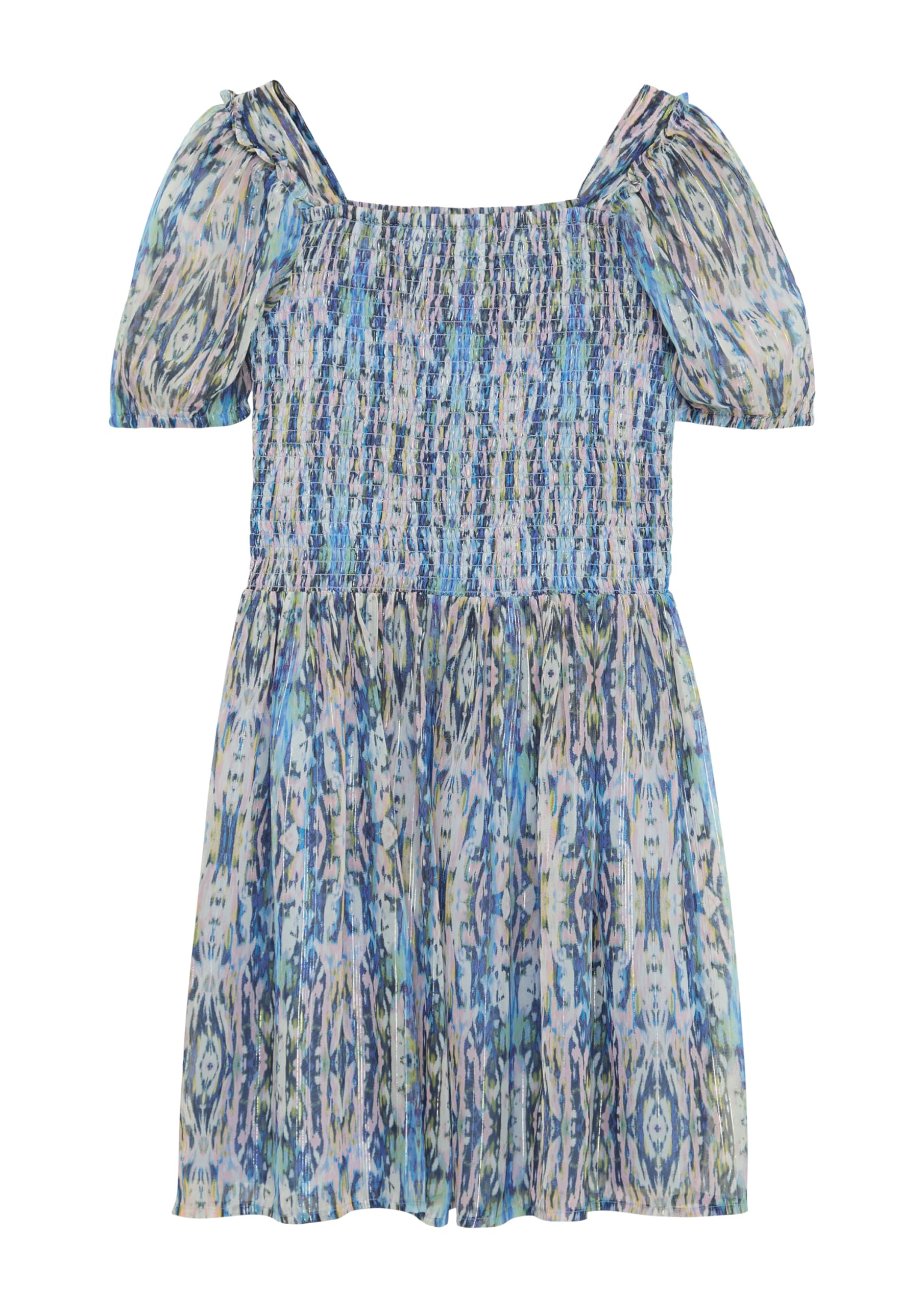 s.Oliver Kurzes Kleid aus Chiffon mit Glitzergarn und Smok-Detail