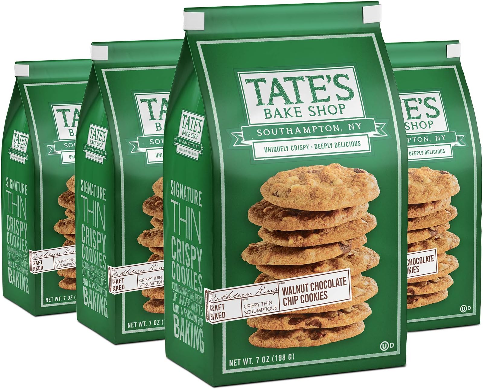 Tate's Bake Shop Walnut Chocolate Chip Cookies, 4 - 7 oz Bags