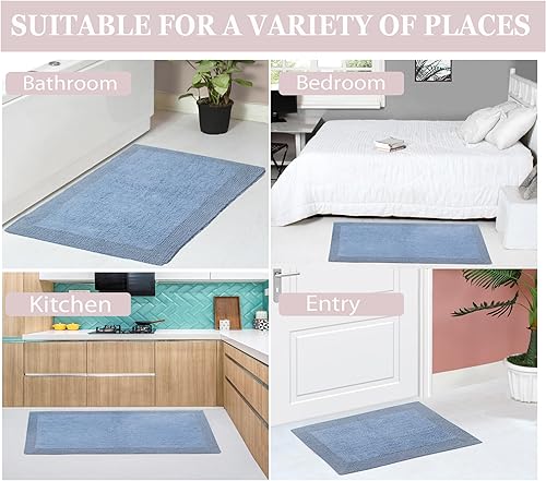 Miniatura 6 de Home Weavers Luxury Collection - Juego de alfombras de baño de 100 % algodón reversible, lavables, algodón suave, extra suave y absorbente, juego de