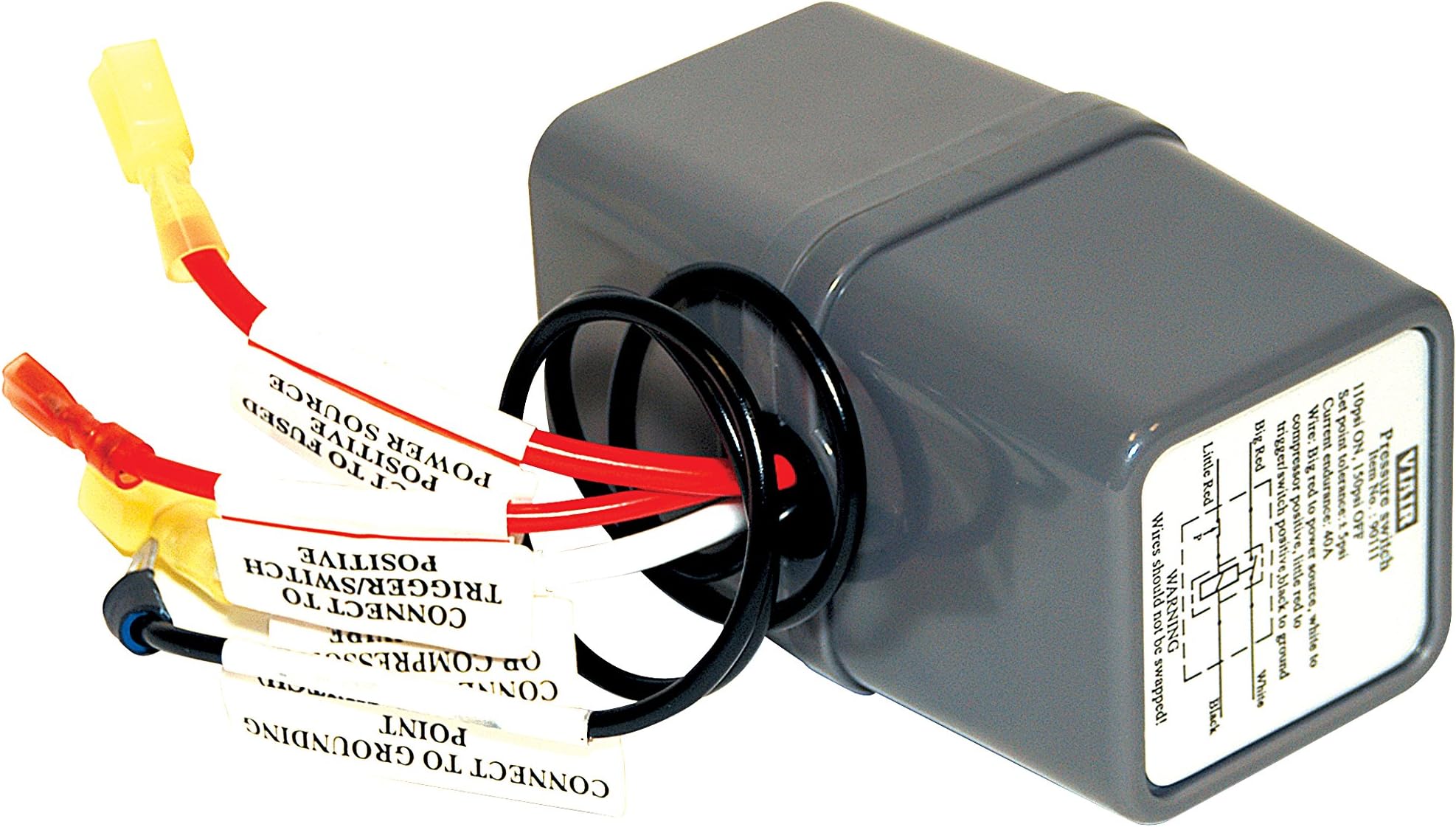 Viair 90113 Pressure Switch with Relay Black, 1/8 in. NPT (M)