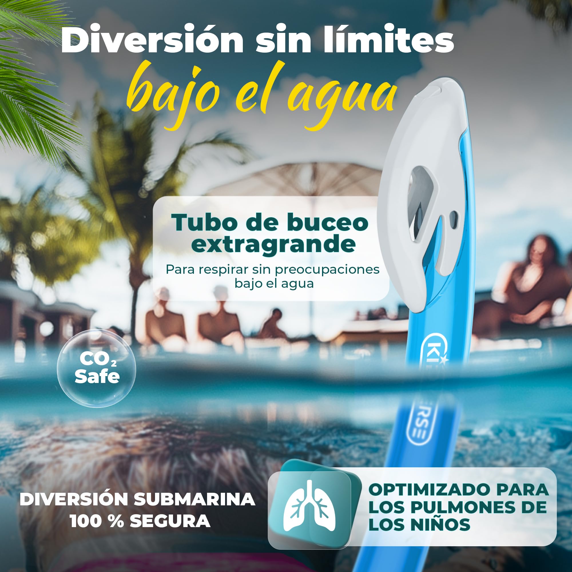 KIDVERSE Gafas Buceo Niña y Niño - Gafas Snorkel - Mascara Buceo con Tubo
