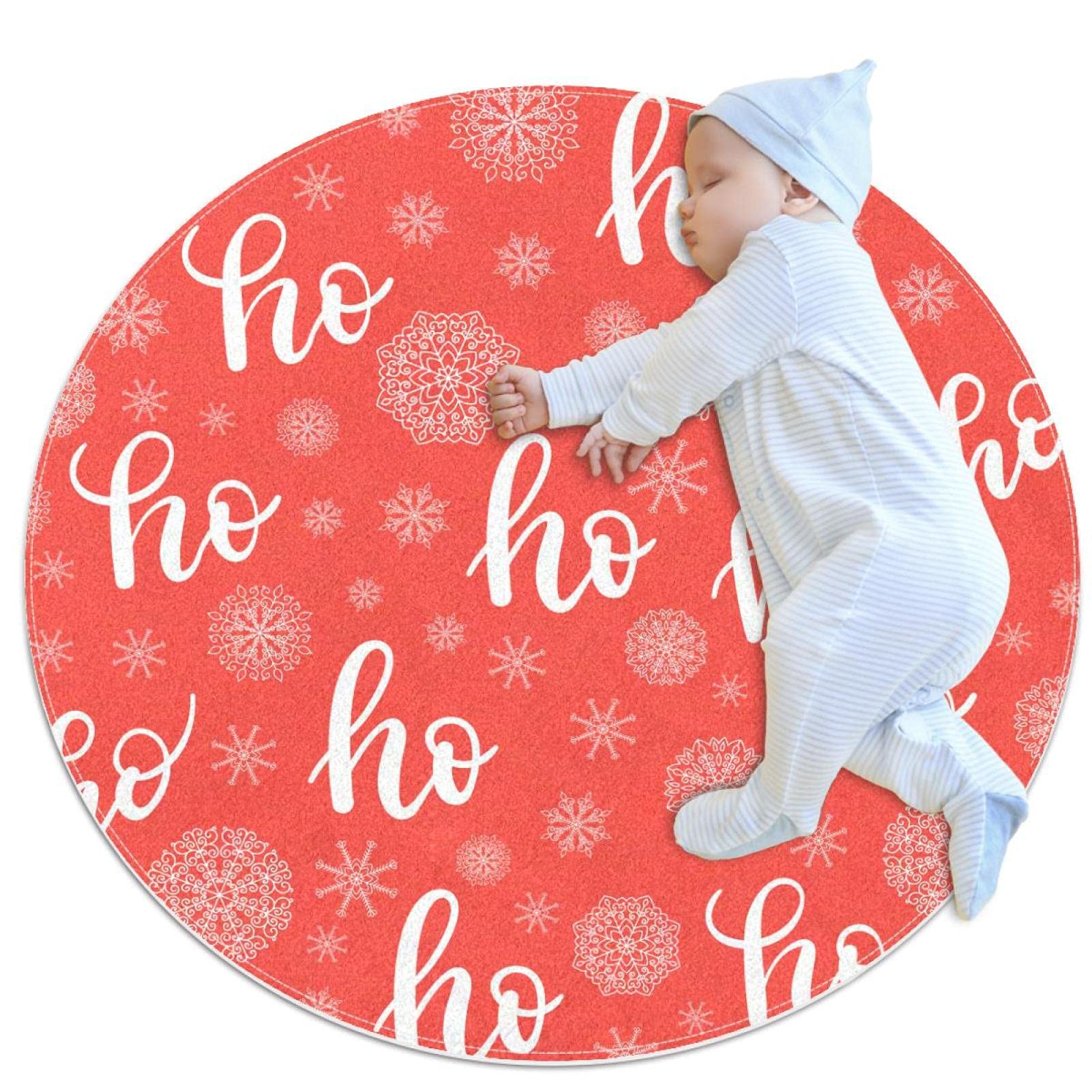 Tapis rond flocons de Noël doux 100cm, le cadeau idéal pour embellir un foyer