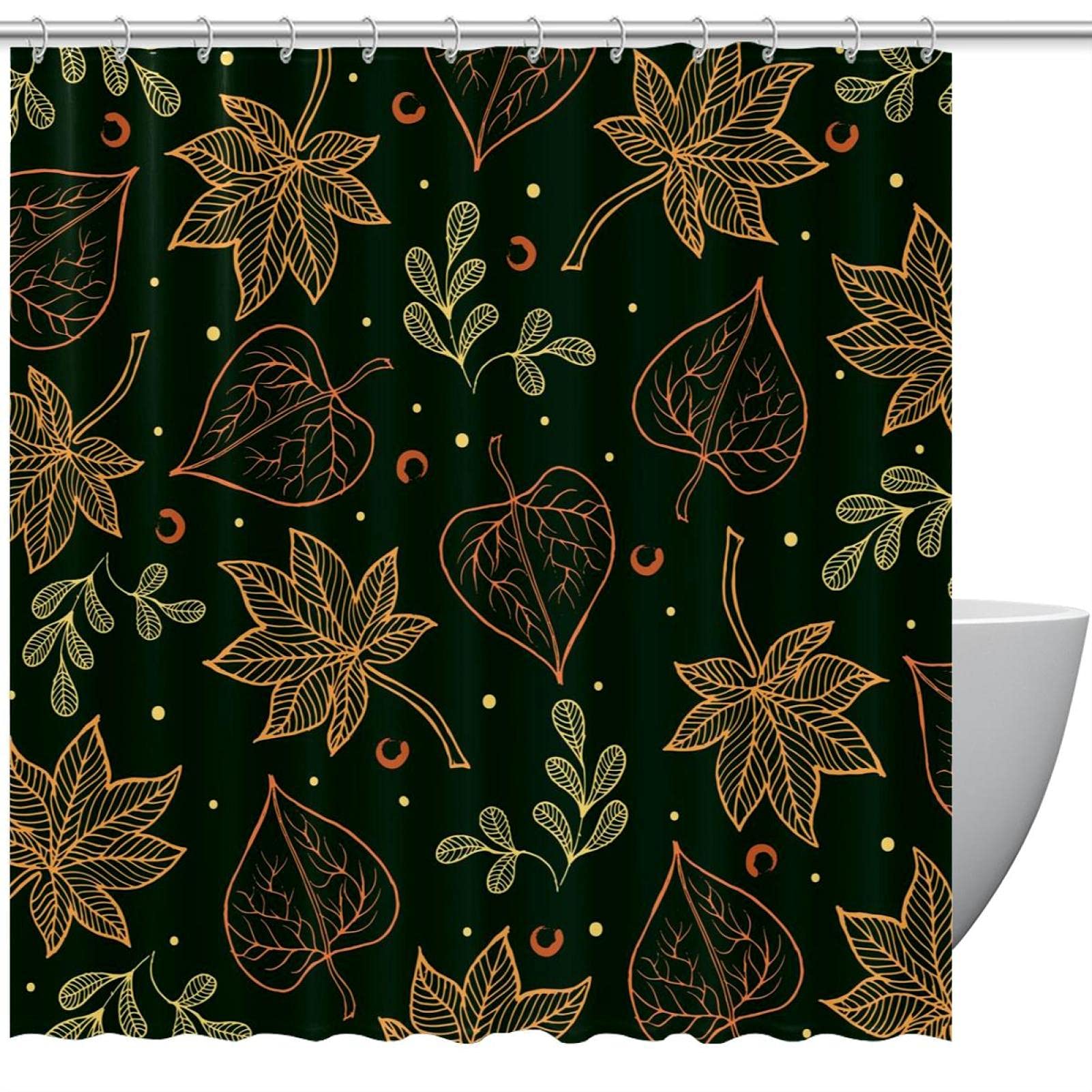 Rideau de douche imperméable 183 x 183 cm vert foncé avec 12 anneaux de fixation