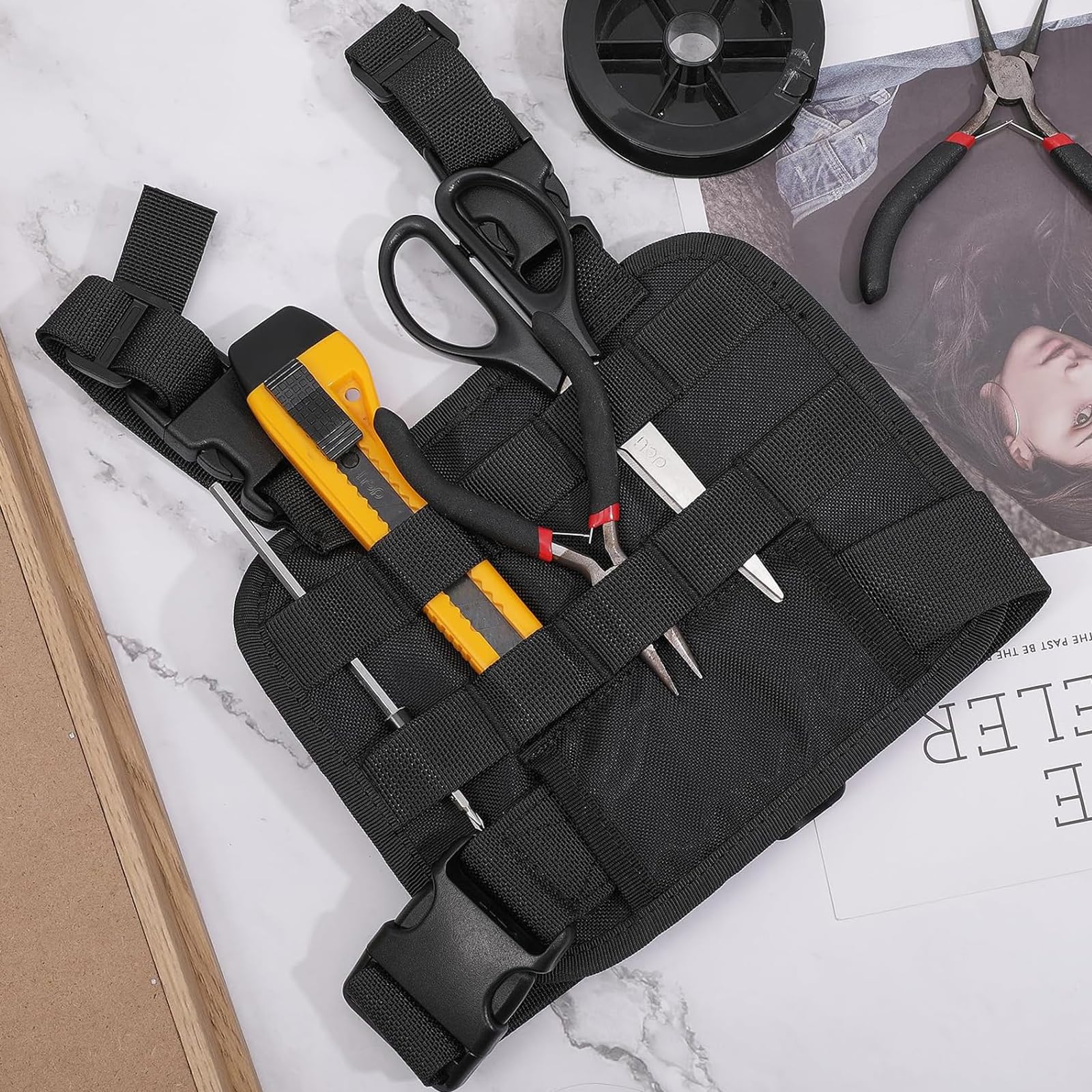 Cintura Porta Attrezzi, Borsa Porta Attrezzi Uomini, Marsupio Elettricista Portatile, Marsupio Porta Attrezzi Versatile, Porta Attrezzi da Cintura Contenitore per Cacciaviti e Chiavi Inglesi