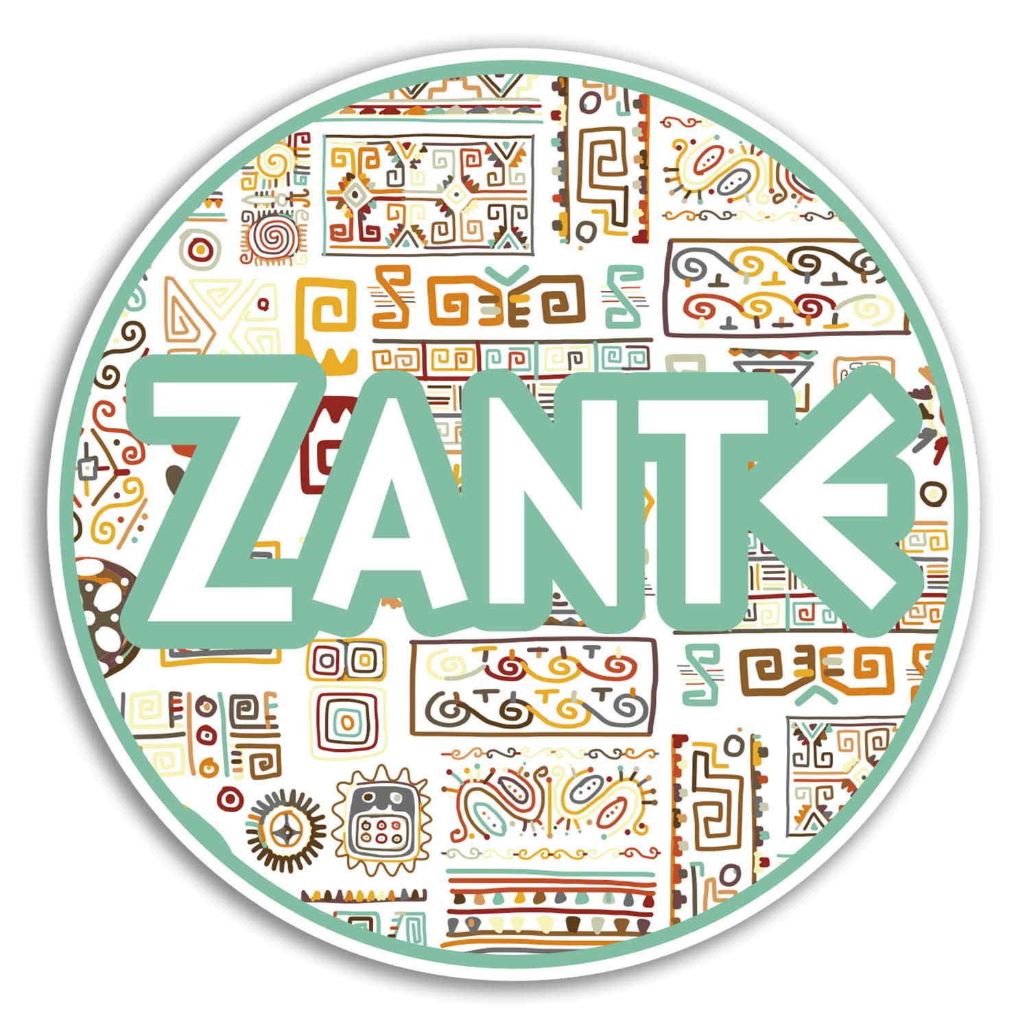 Destination Vinyl Ltd Multi 2 X 10Cm Zante Greece Vinyl Stickers - Greek Sticker Laptop Luggage #18773 (10Cm Wide)