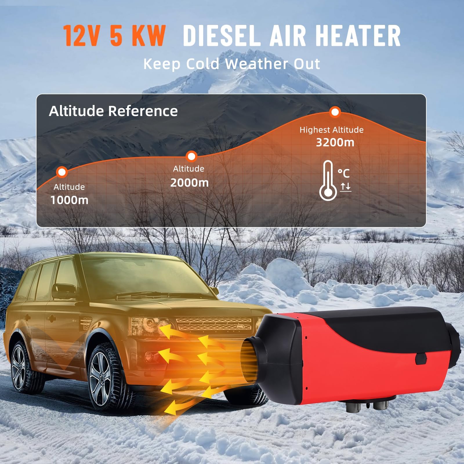 12 V 5 kW, ogrzewacz samochodowy ze zdalnym sterowaniem, szybkie nagrzewanie silnika, cicha praca, uniwersalny do samochodów ciężarowych, kamperów, furgonetek, łodzi, przyczep samochodowych, SUV-ów,