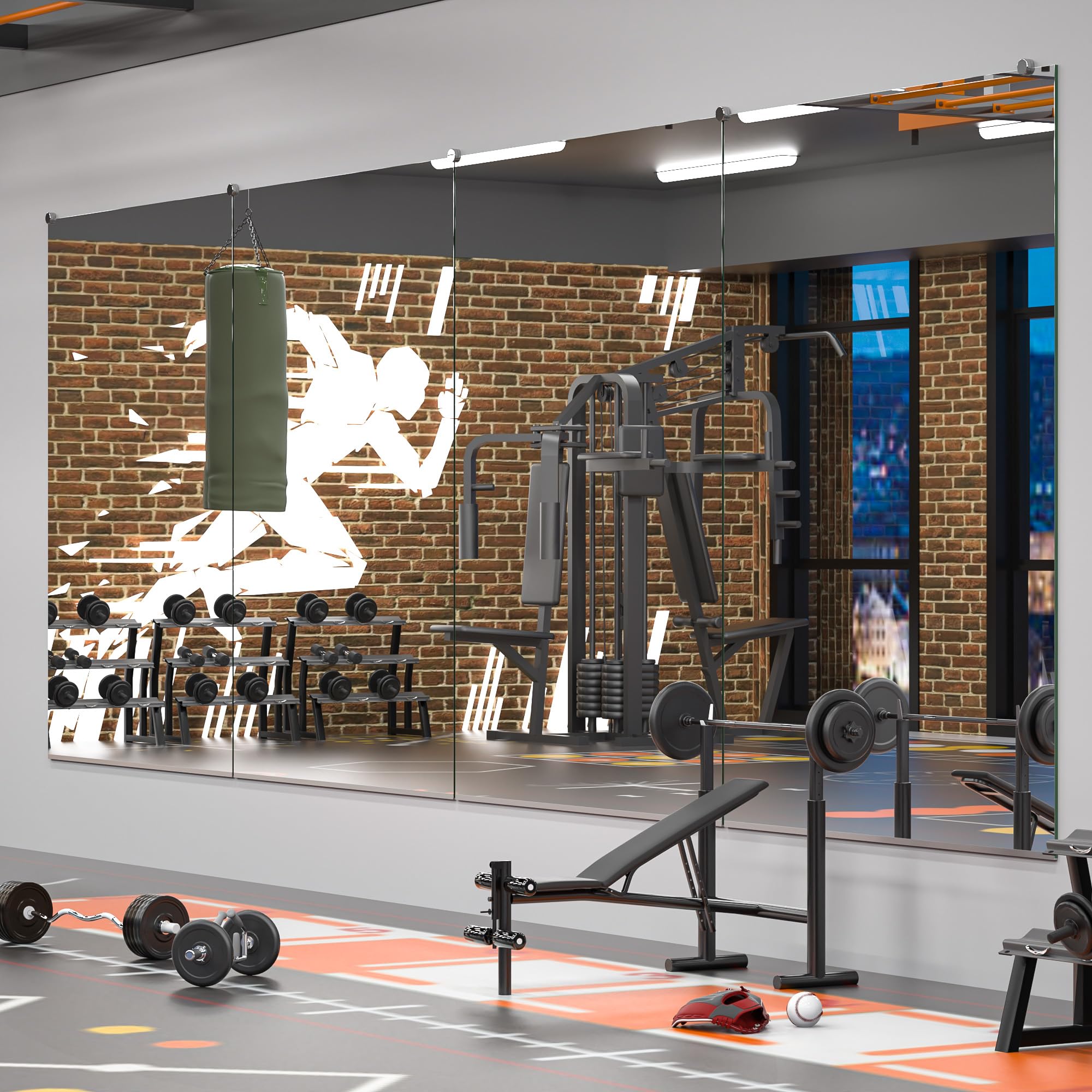 Interior Fitness Mirror Wall Keonjinn PCS Home Gym Mirror 60