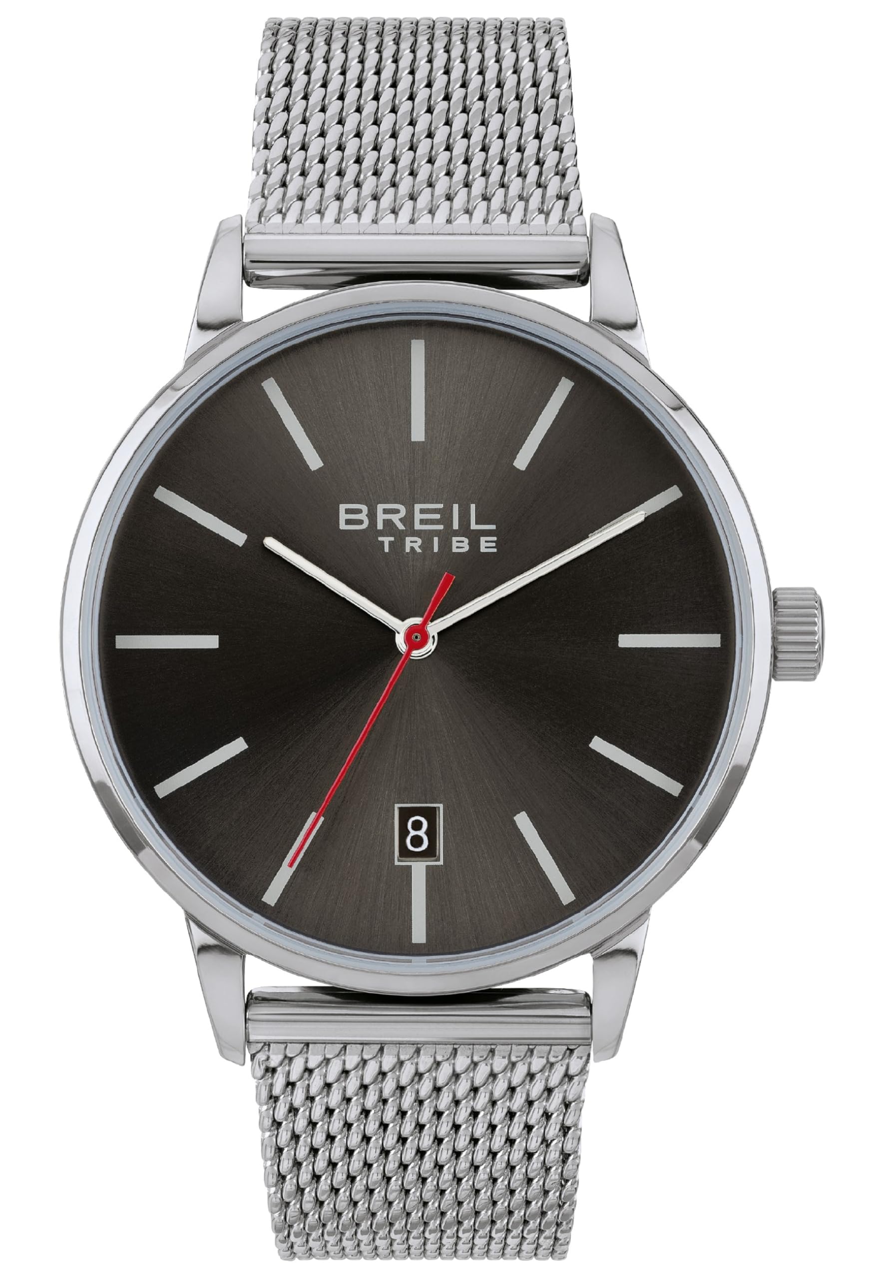 Breil Orologio UOMO FINDER quadrante MONO-COLORE CANNA DI FUCILE movimento SOLO TEMPO - 3 LANCETTE QUARZO e MESH ACCIAIO COLORATO GRIGIO TW1959