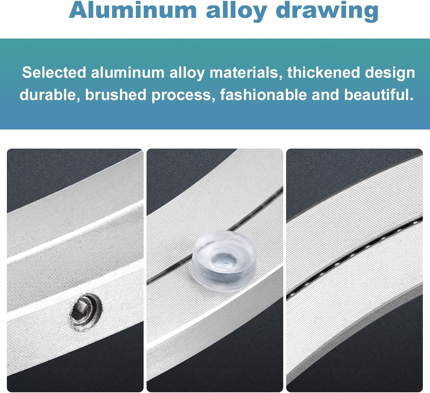 MECCANIXITY Aluminum Lazy Susan 24 Inch Turntable Ring Large Bearing Metal Rotating Turntable Bearings Swivel Plate Hardware for Round Dining-Table Showcase Display Stand Services Silver