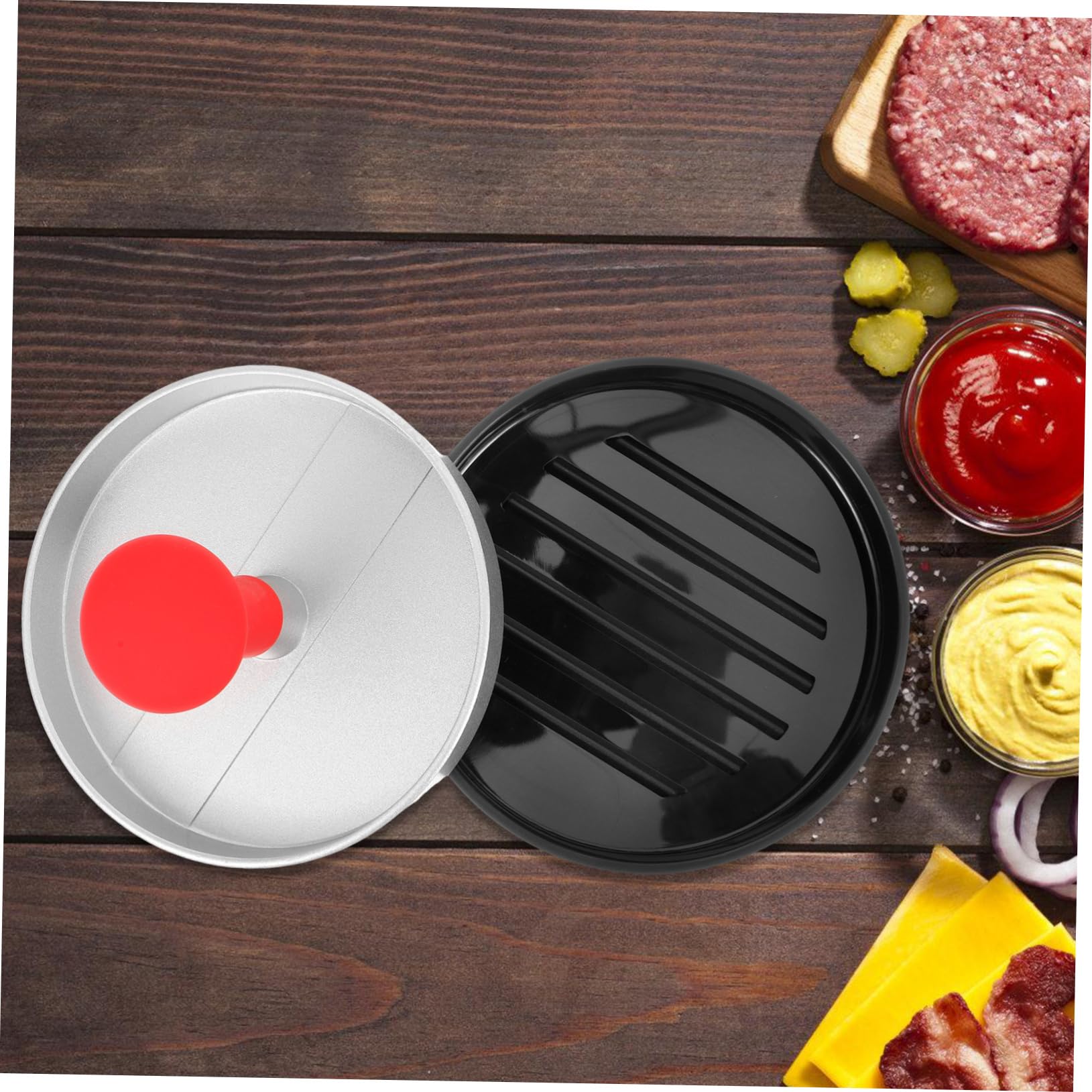 BESTonZON 2stücke Burger Presse Für Gleichmäßige Hamburger Patties Antihaft-Material Leicht Zu Reinigen Robust Und Langlebig Perfektes Küchenwerkzeug Für Fleischliebhaber