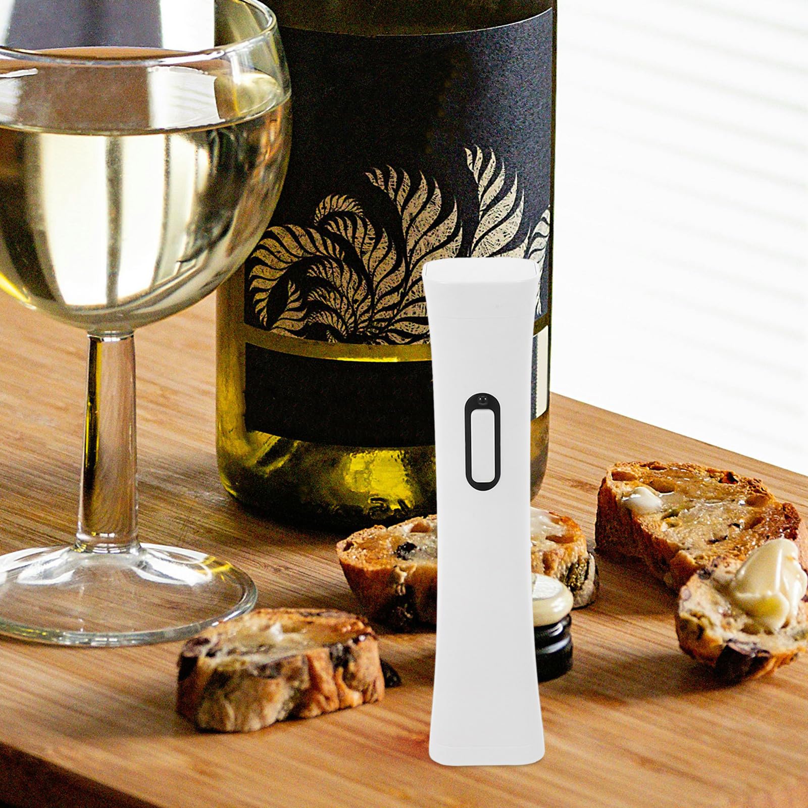 Abridor de Vino Eléctrico Blanco Abs, Compacto y Portátil
