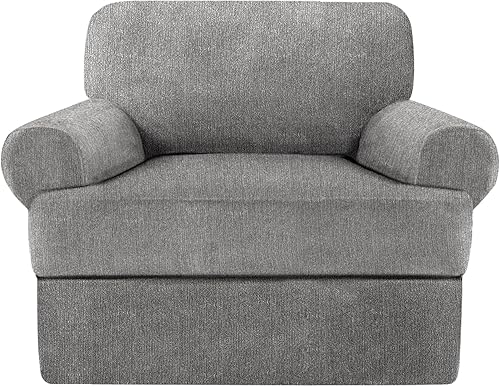 Miniatura 23 de Fundas para sofá de 3 piezas con cojines en forma de T, funda elástica para sofá, fundas para muebles con 2 fundas individuales para cojines en Azul