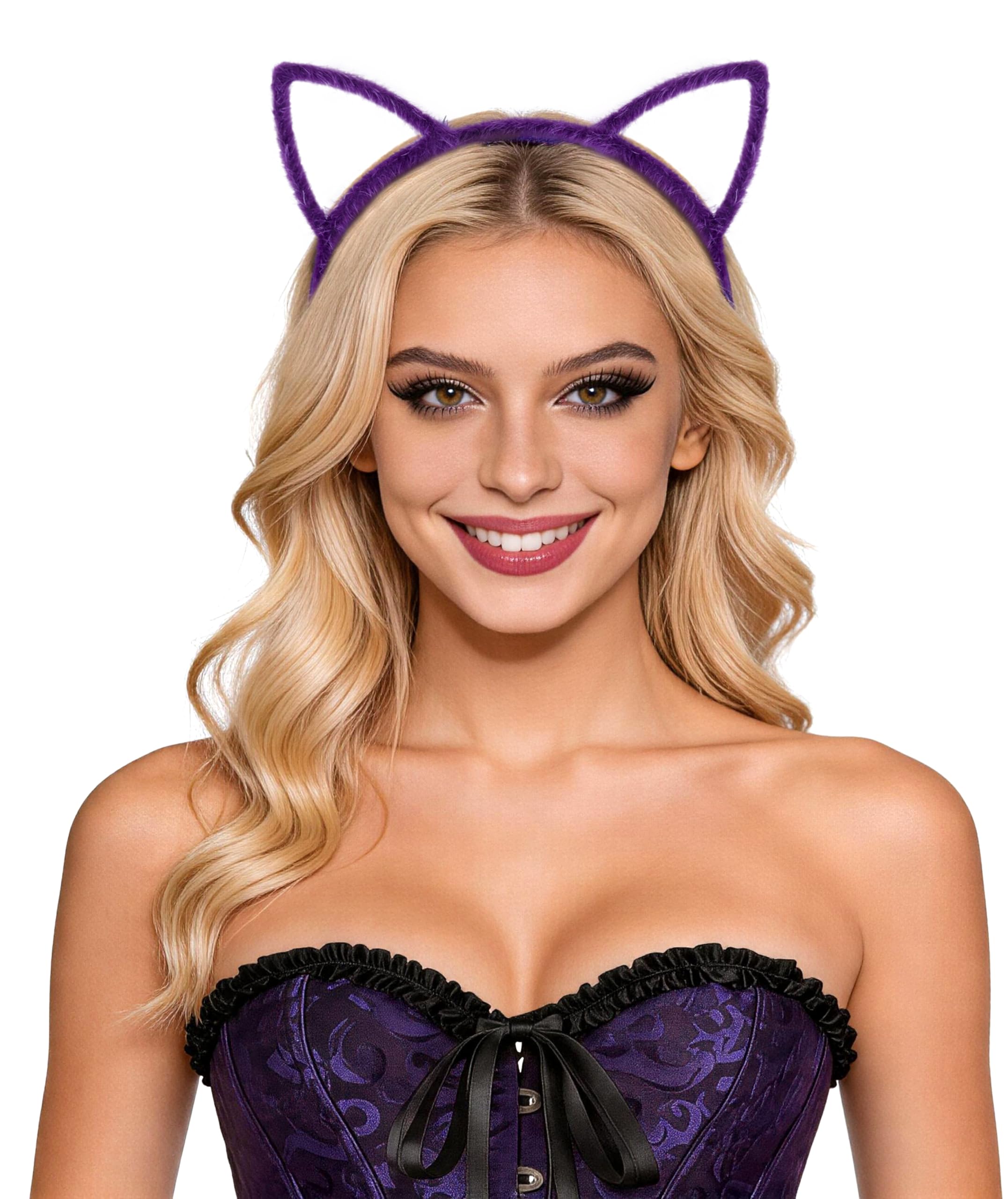 Amazon.com: Bonnie Z. Leonardo Furry Purple Cat Ears Headband