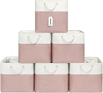 ECDYQXVU 13x13 Boîtes de rangement en cube de pouce avec carter renforcé, 6 Pack grand tissu pliable cubes de stockage avec poignées pour plateau, placard, organisation de blanchisserie (blanche et grise)
