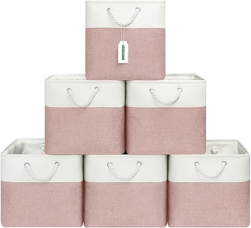 Fabric Storage Bins with Rope Handles