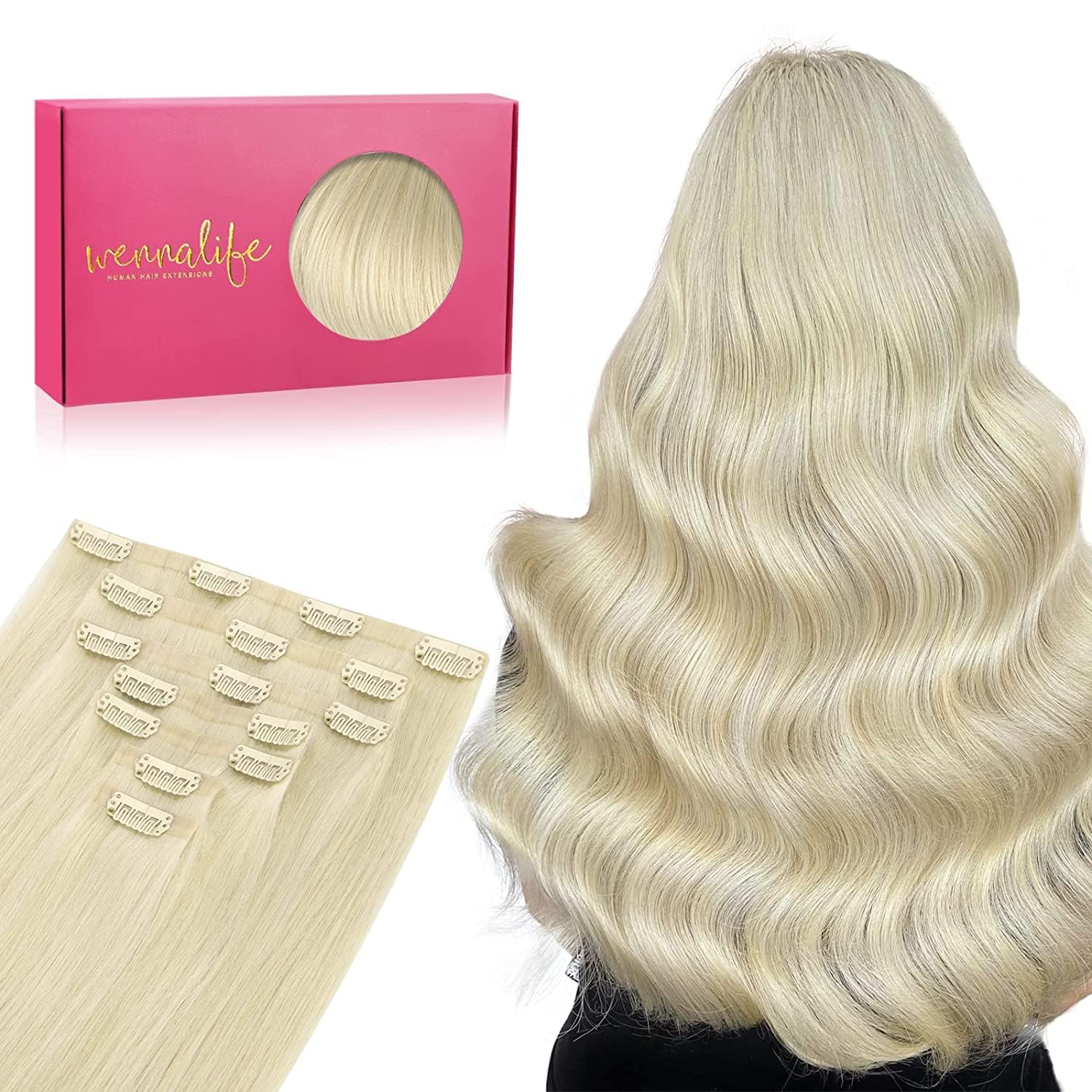 WENNALIFE Clip in Hair Extensions Human Hair 16 Inch 120g 7pcs Dark Brown Hair Extensions Clip in for Women Real Human Hair Double Weft Rallonge Cheveux Humain Extension Real Hair Extensions — view 162