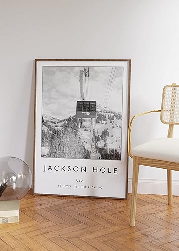 Miniatura 3 de Póster de viaje de esquí, Jackson Hole Usa impresión de esquí, impresión de viajes de Estados Unidos Esquí Arte de deporte de invierno Arte de esquí