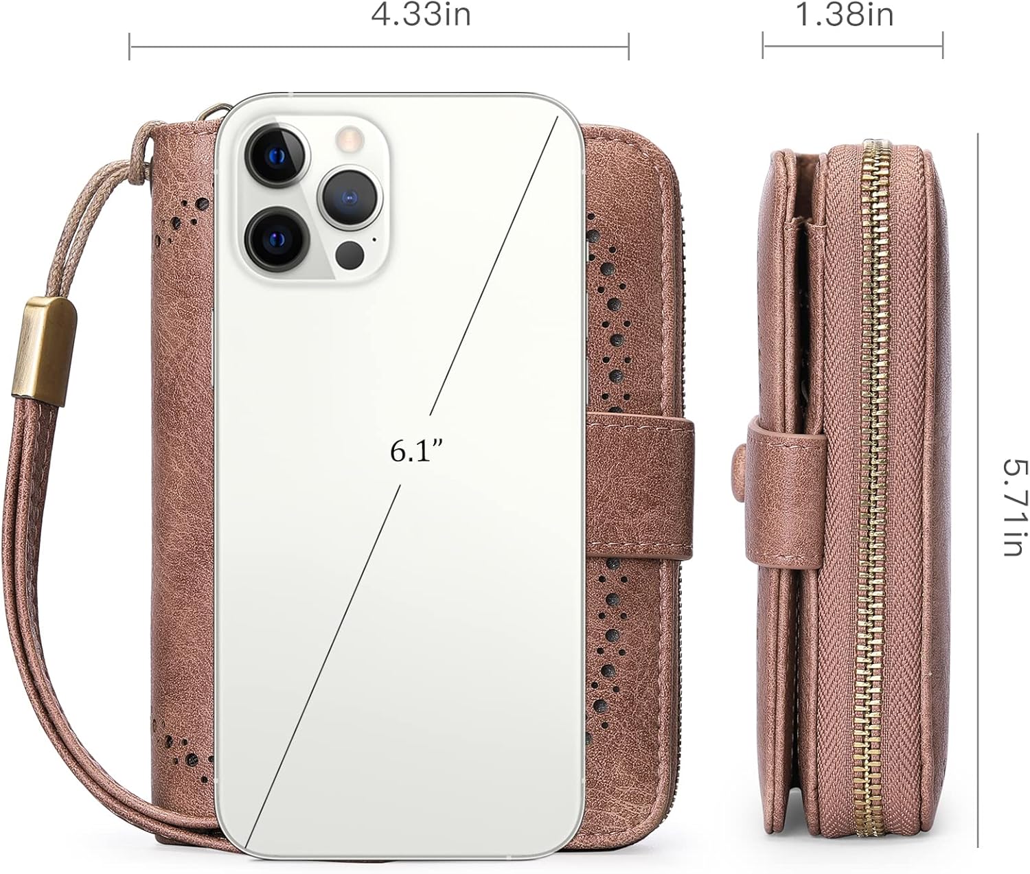 GAEKEAO Leather Credit Card Holder Wallet for Women RFID Blocking Large Capacity Bifold Zipper Card Case Organizer with Wristlet 32 Slots - Image 3