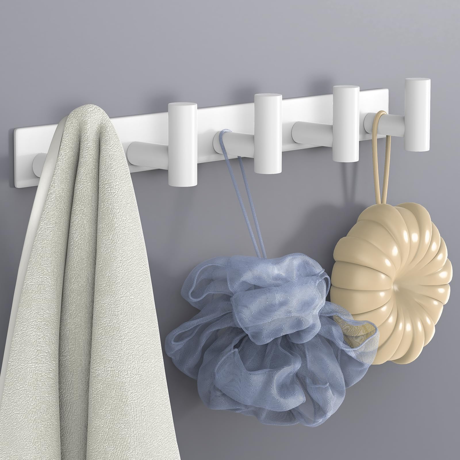 WUIVIUT Heavy Duty Hook Clothes Rack Stainless Steel T-Shape Coat Hook - Image 3