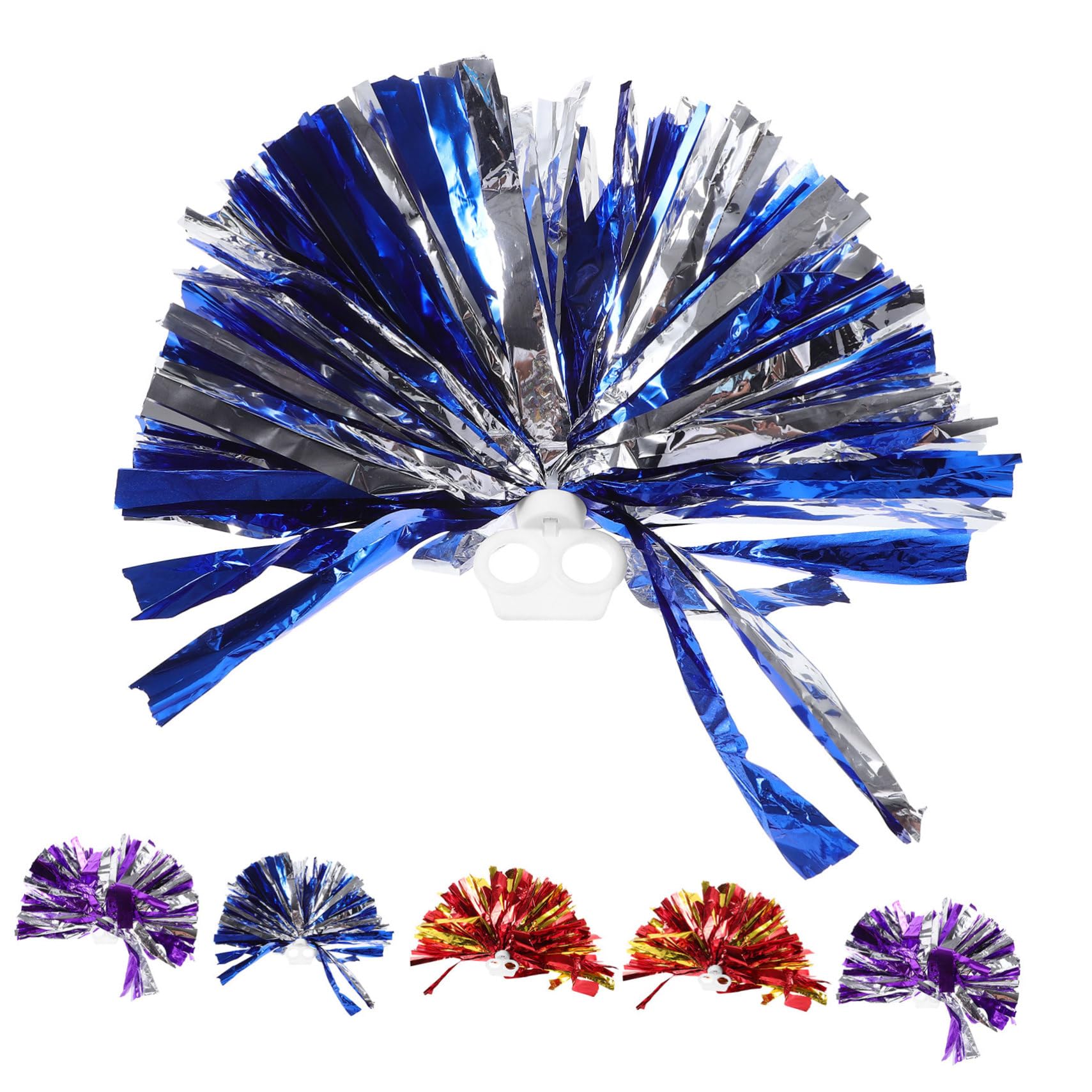 KICHOUSE Cheerleading Pom Poms 6pcs Hand-cranked Flowers Reusable Props for Cheerleading Supplies
