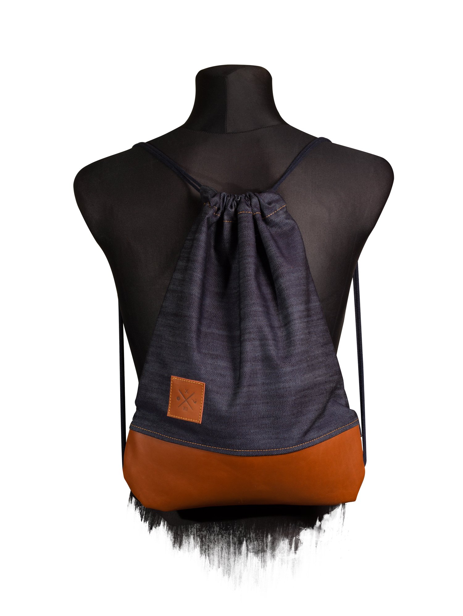 Manufaktur13 Denim Sports Bags – dżinsy worki gimnastyczne, plecaki, torby gimnastyczne, plecaki, torby sportowe, torby jutowe, torba (M13) niebieski Denim Leather